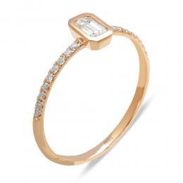 0,24 ct Diamant Baguette-Schliff Ring